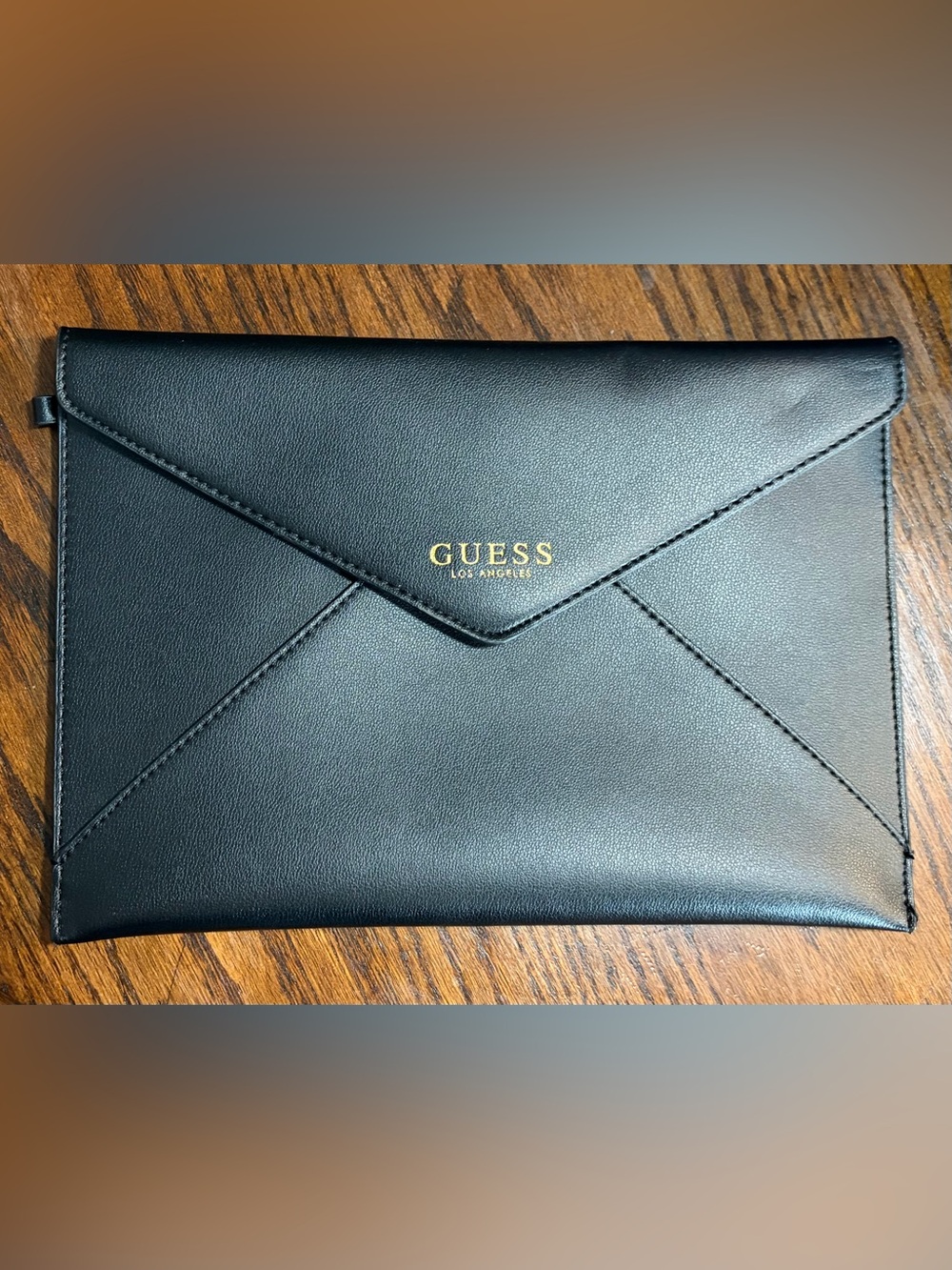GUESS Black Envelope Clutch Handbag.